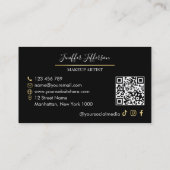 Luxury Black & Gold Makeup artist Bussines card 名刺 (裏面)