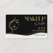 Luxury Black & Gold Makeup artist Bussines card 名刺 (正面)