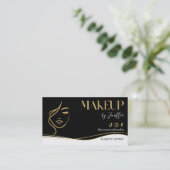 Luxury Black & Gold Makeup artist Bussines card 名刺 (スタンド正面)