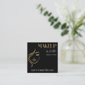 Luxury Black & Gold Makeup Gift Certificate Card ロイヤリティカード (スタンド正面)
