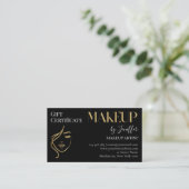 Luxury Black & Gold Makeup Gift Certificate Card ロイヤリティカード (スタンド正面)