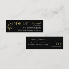 Luxury Black & Gold Makeup Thank you Card ロイヤリティカード