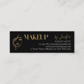 Luxury Black & Gold Makeup Thank you Card ロイヤリティカード (正面)