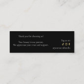 Luxury Black & Gold Makeup Thank you Card ロイヤリティカード (裏面)