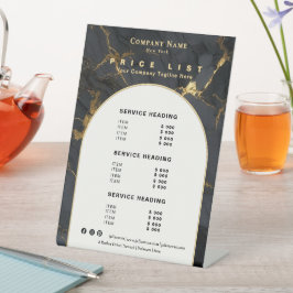 Luxury Black Gold Marble Agate Elegant Price List 台座サイン