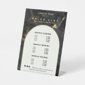 Luxury Black Gold Marble Agate Elegant Price List 台座サイン (正面)