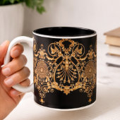 Luxury Black & Gold Marble Coffee Mug | Elegant Ae ツートーンマグカップ