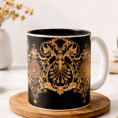 Luxury Black & Gold Marble Coffee Mug | Elegant Ae ツートーンマグカップ
