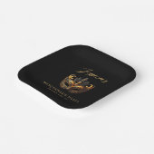 Luxury Black Gold Mask Theme Party ペーパープレート (傾斜あり)