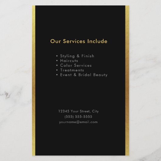 Luxury Black & Gold Minimal Luxury チラシ (裏面)