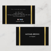 Luxury Black & Gold Minimalist Business Card 名刺 (正面/裏面)