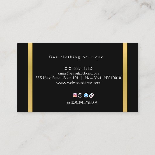 Luxury Black & Gold Minimalist Business Card 名刺 (正面)