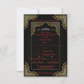 Luxury Black & Gold Muslim RSVP Card | (正面)