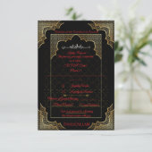 Luxury Black & Gold Muslim RSVP Card | (スタンド正面)