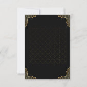 Luxury Black & Gold Muslim RSVP Card | (裏面)