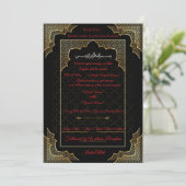 Luxury Black & Gold Muslim Wedding Invitation 招待状 (スタンド正面)