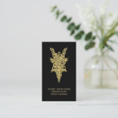 Luxury Black & Gold Mystical Amulets Ritual Candle 名刺 (スタンド正面)
