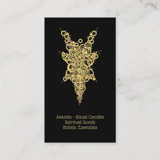 Luxury Black & Gold Mystical Amulets Ritual Candle 名刺 (正面)