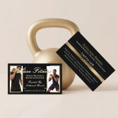 Luxury Black Gold Personal Trainer Fitness Coach 名刺