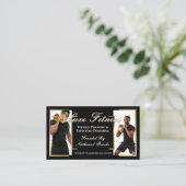 Luxury Black Gold Personal Trainer Fitness Coach 名刺 (スタンド正面)