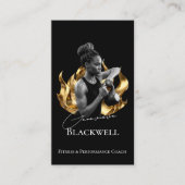Luxury Black Gold Personal Trainer Fitness Photo  名刺 (正面)
