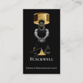 Luxury Black Gold Personal Trainer Fitness Photo 名刺 (正面)