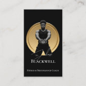 Luxury Black Gold Personal Trainer Fitness Photo 名刺 (正面)