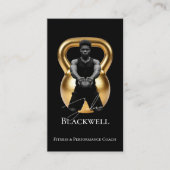 Luxury Black Gold Personal Trainer Fitness Photo  名刺 (正面)