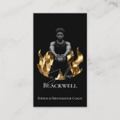 Luxury Black Gold Personal Trainer Fitness Photo  名刺 (正面)