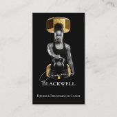 Luxury Black Gold Personal Trainer Fitness Photo 名刺 (正面)