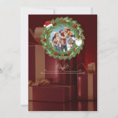 LUXURY Black & Gold Photo Christmas Card セーブザデート (裏面)