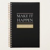 Luxury Black & Gold Planner | Custom Name & Year プランナー手帳 (正面)