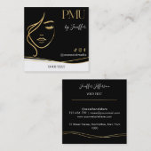 Luxury Black & Gold PMU Bussines card スクエア名刺 (正面/裏面)