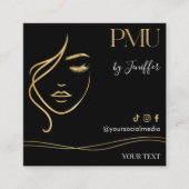 Luxury Black & Gold PMU Bussines card スクエア名刺 (正面)
