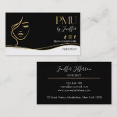 Luxury Black & Gold PMU Bussines card 名刺 (正面/裏面)