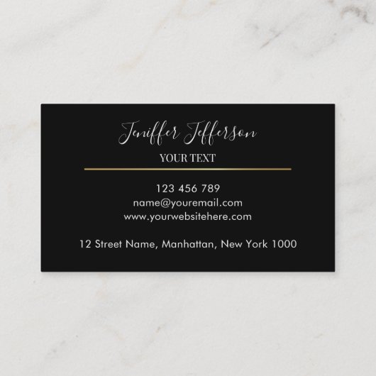 Luxury Black & Gold PMU Bussines card 名刺 (裏面)