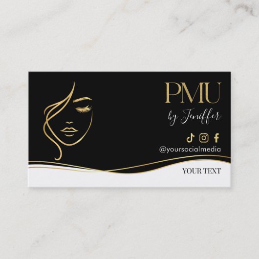 Luxury Black & Gold PMU Bussines card 名刺 (正面)