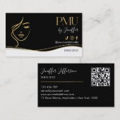 Luxury Black & Gold PMU Bussines card 名刺 (正面/裏面)