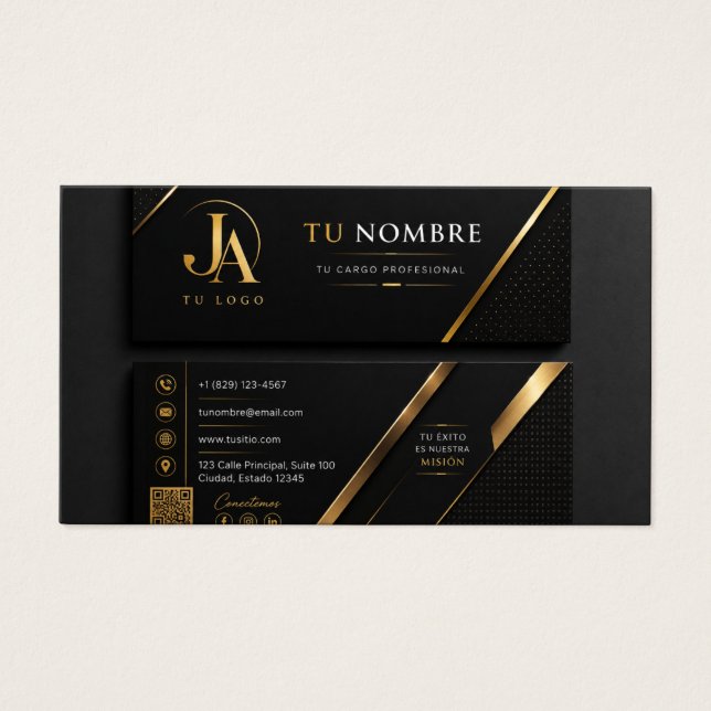 Luxury Black & Gold Professional Business Card  (正面)