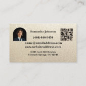 Luxury Black & Gold QR/Photo Real Estate 名刺 (裏面)