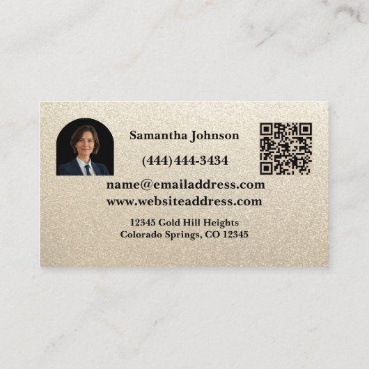Luxury Black & Gold QR/Photo Real Estate  名刺 (裏面)
