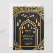 Luxury Black Gold Ramadan Iftar 招待状 (正面)