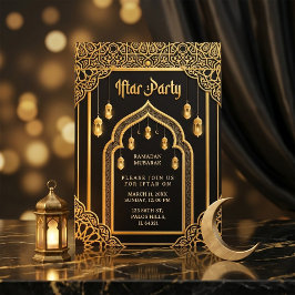 Luxury Black Gold Ramadan Iftar  招待状