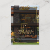 Luxury Black Gold Real Estate Photo Monogram 名刺 (正面)