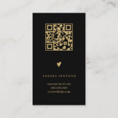 Luxury Black Gold Review Thank You QR Code 名刺 (裏面)