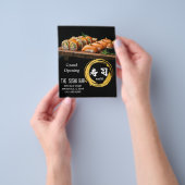 Luxury Black Gold Sushi Bar Grand Opening Flyer チラシ (手)