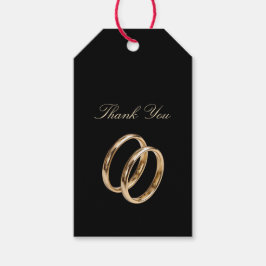 Luxury Black Gold Thank You Golden Wedding Rings  ギフトタグ