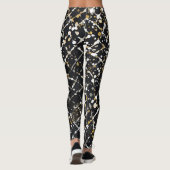Luxury,Black Gold White Abstract Leggings レギンス (裏面)