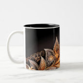 Luxury black & golden Feathers  Marble Coffee Mug  ツートーンマグカップ (左)