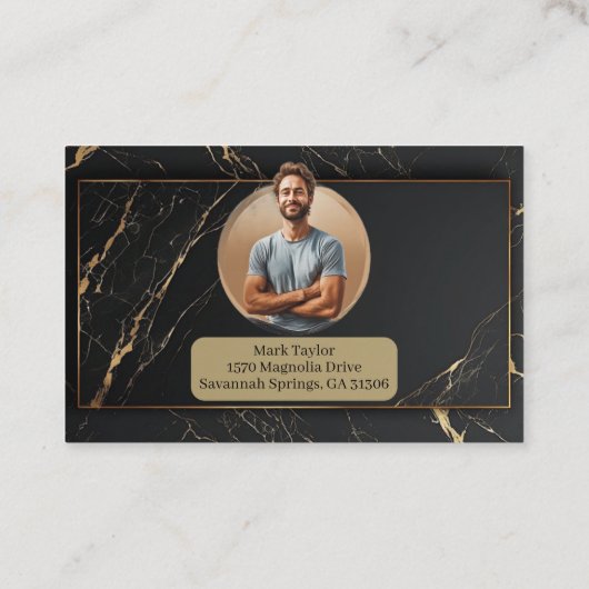 Luxury Black Holistic Wellness Coach Alcohol Ink  名刺 (裏面)